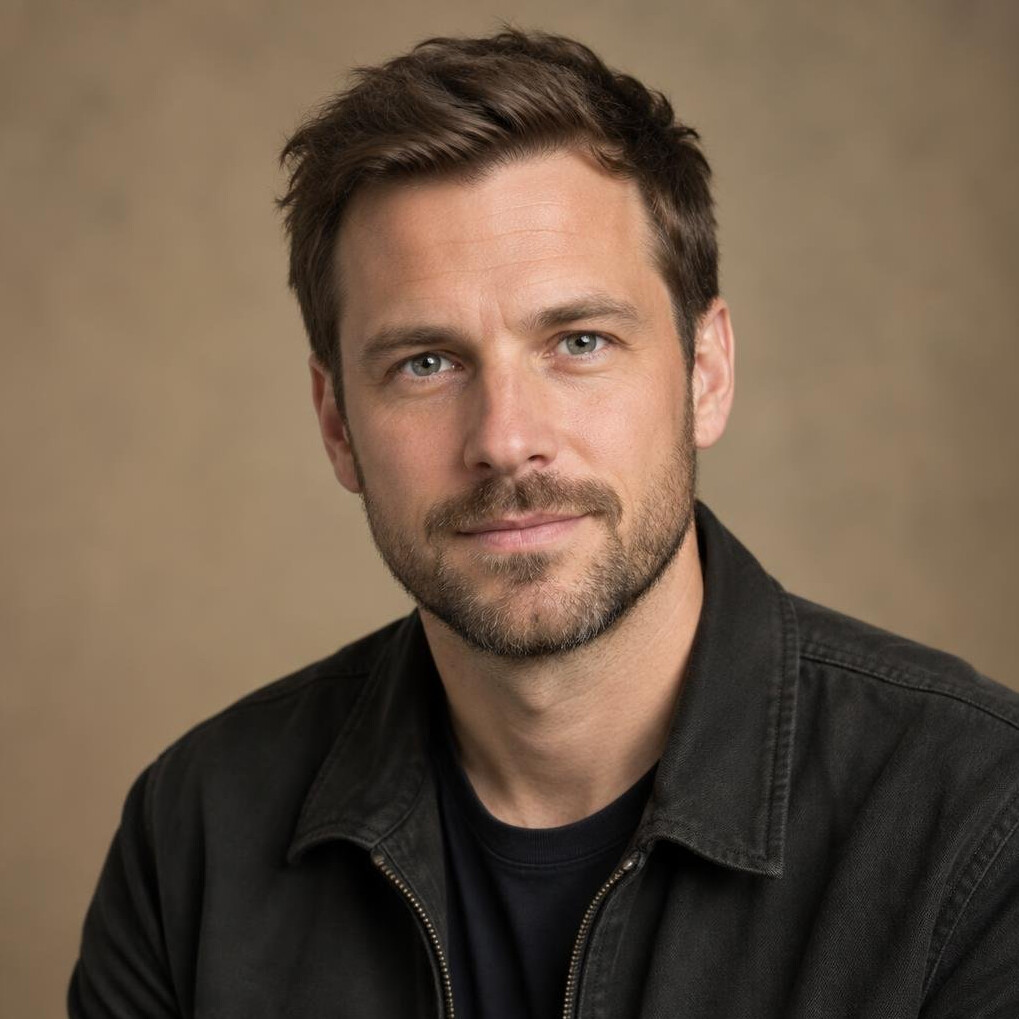 Studio portrait of a man in his thirties with a beard